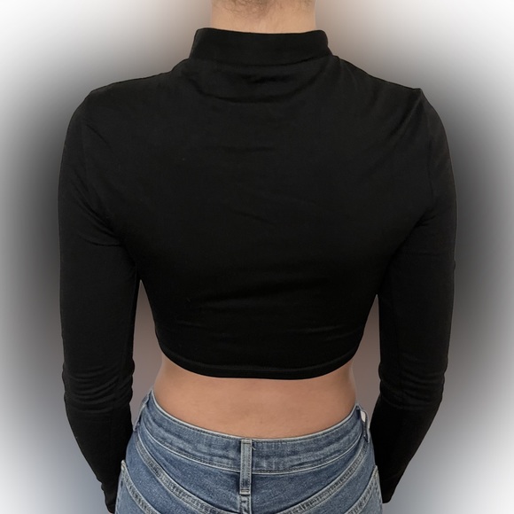Black Crop Top - Picture 2 of 3